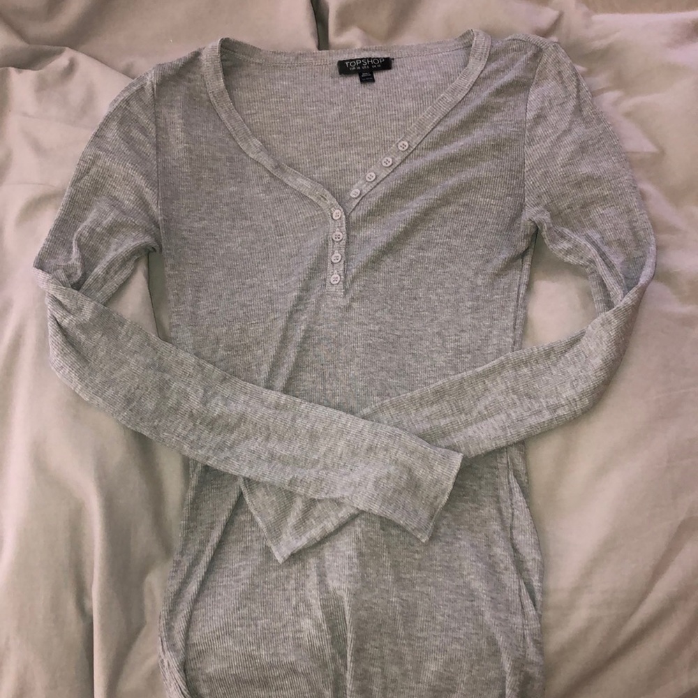 Top Shop long sleeve grey shirt